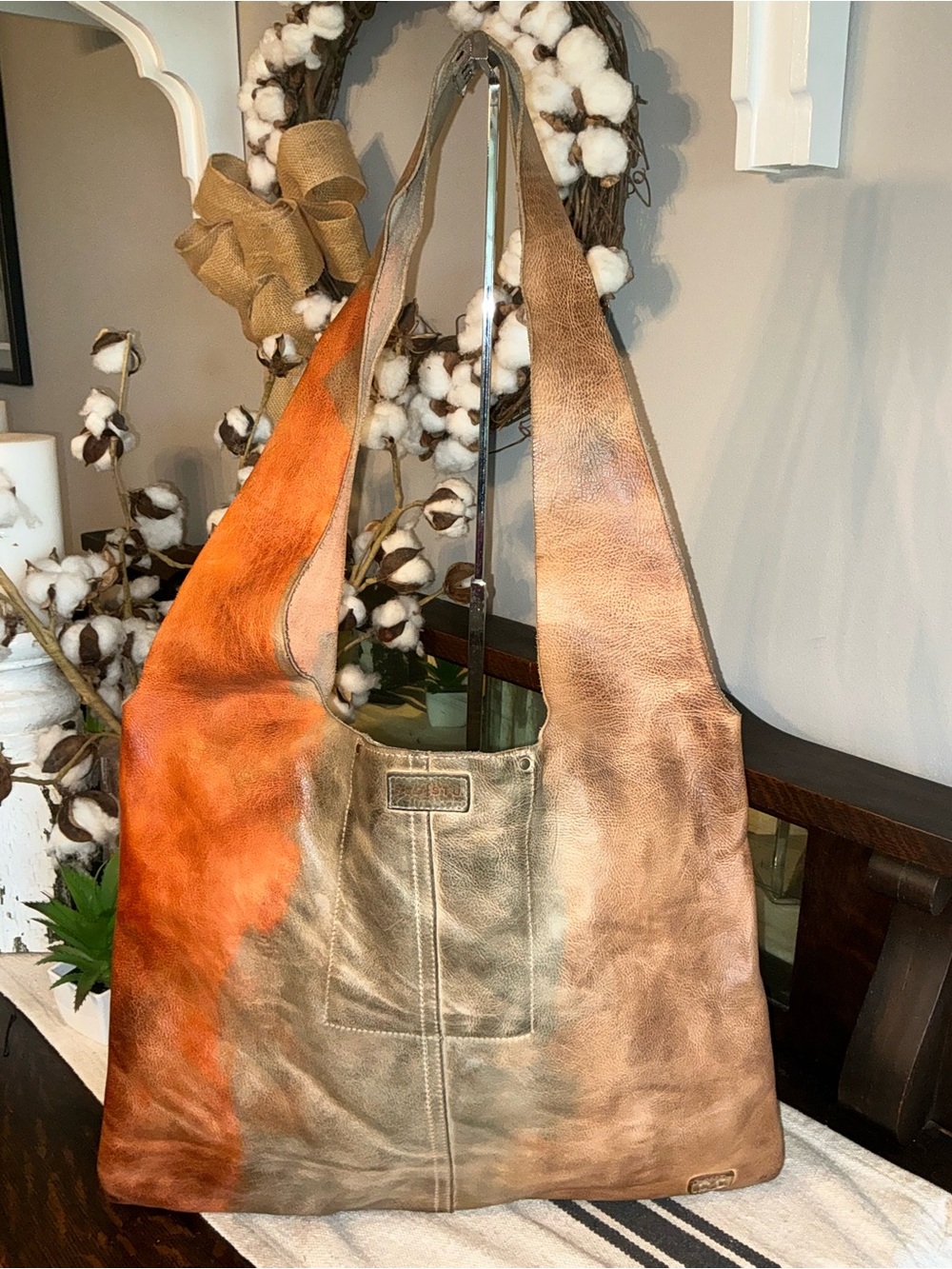 NWOT Bed Stu Leather Ariel Hobo Shoulder Bag Cool Sangria Tie Dyed Retail $249 - Picture 4 of 14